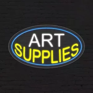 Art Supplies Sign for Business Displays | LED Flex Neon | 30"W x 17"H x 1"D - Picture 1 of 5