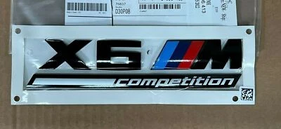 Insignia calcomanía emblema maletero trasero BMW F96 X6 M Competition NEGRO genuino Foto 1 de 3