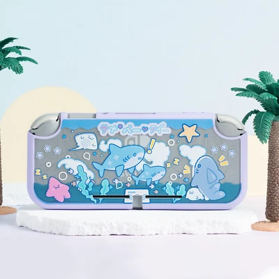 GeekShare Protective Case for Nintendo Switch Lite Slim Hard Shell Shark Party - Image 1 of 4