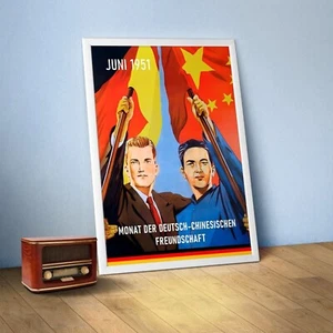 Month of Sino-German Friendship, GDR/DDR, 1951 — Soviet vintage poster - Picture 1 of 13