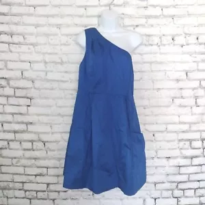 Jessica Simpson Dress Womens 14W Blue Sleeveless One Shoulder Front Pockets - Picture 1 of 10