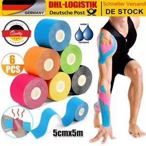 6Rollen Kinesio Tape Kinesiologie TapeSporttape Tapeverband Luftdurchlässiger - Bild 1 von 17