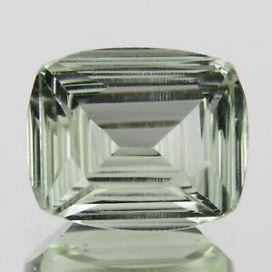6.95Cts AMAZING CUSHION CONCAVE CUT NATURAL GREEN AMETHYST LOOSE GEMSTONE