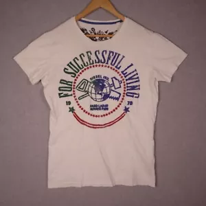 Diesel Size Large Mens Short Sleeve T Shirt White Graphic Print Cotton Crew Neck - Bild 1 von 10