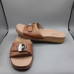 Dr Scholls Island Icon Sandals Women's 9M Brown Honey Buckle Slide C104 - Picture 1 of 8