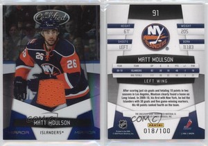 2010-11 Certified Mirror Blue Materials /100 Matt Moulson #91