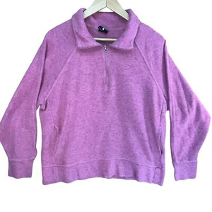 Maglione pullover Nike donna rosa mezza zip anorak loungewear casual grande - Foto 1 di 7