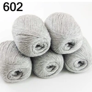 5 bolas X50g Lujoso Hilo de Tejer a Mano Puro 100 % Cachemira 233-602 Plata Gris - Imagen 1 de 24