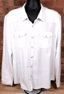 Paisley & Gray Mens Western Shirt White Pearl Snap Cotton Long Sleeve Size 2XL - Picture 1 of 7