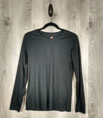 Camisa atlética Hanes Sport manga larga rendimiento para mujer mediana negra Foto 1 de 4