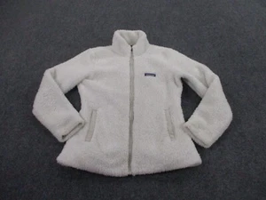 Patagonia Jacket Womens M White Fuzzy Fleece Los Gatos Sweater Camping Adult - Picture 1 of 10