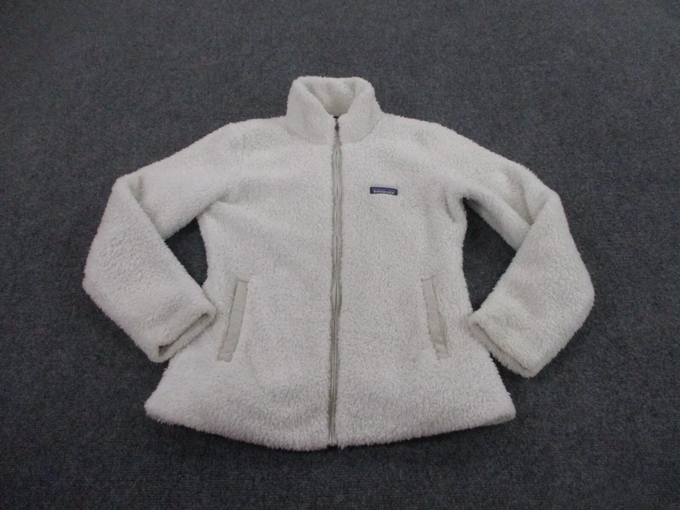 Patagonia Jacket Womens M White Fuzzy Fleece Los Gatos Sweater Camping Adult - Image 1 of 4