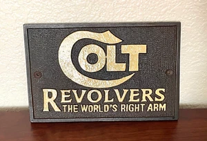 Colt Revolvers Cast Iron Plaque Sign Firearms Gun Rustic New - Picture 1 of 6