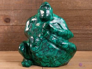MALACHITE Crystal Gorilla - Crystal Carving, Gift, Home Decor, Stones, 40329 - Picture 1 of 10