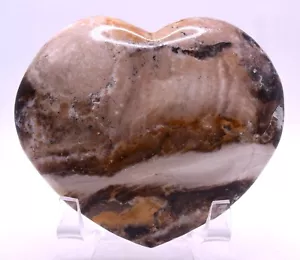 3.4" Brown Black White Opal Heart Polished Gemstone Crystal Mineral - Madagascar - Picture 1 of 6