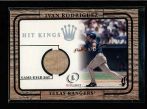 IVAN RODRIGUEZ 2001 FLEER LEGACY HIT KINGS GAME USED BAT  AH4840
