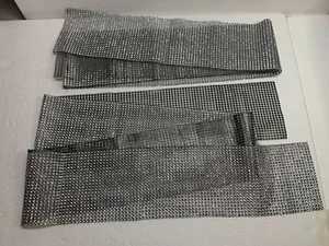 2x Tischbänder 180x11 cm Tischdeko Streifenband silberfarbig Glitzer * NEU - Bild 1 von 2