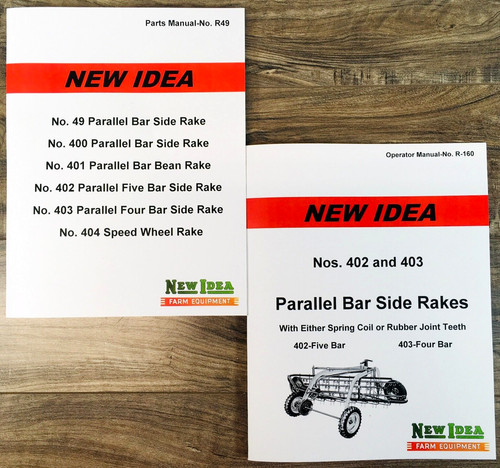 New Idea 402 5 Bar 403 4 Bar Parallel Side Rake Operators Manual Parts ...