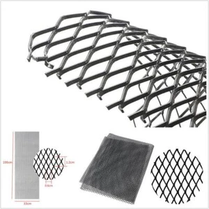 Aluminium Racing Front Bumper Fog Lights Lower Mesh Grilles Intake Insert Black - Foto 1 di 9