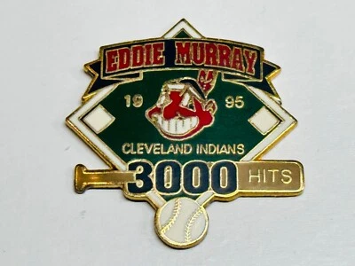 Cleveland Indians Lapel Pin Steady Eddie Murray 1995 HOF 3000 Hits Chief Wahoo - Image 1 of 2