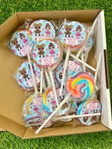 10 x LOL Dolls Round Lollipop Personalised Party Favour Birthday Gift - Picture 1 of 1