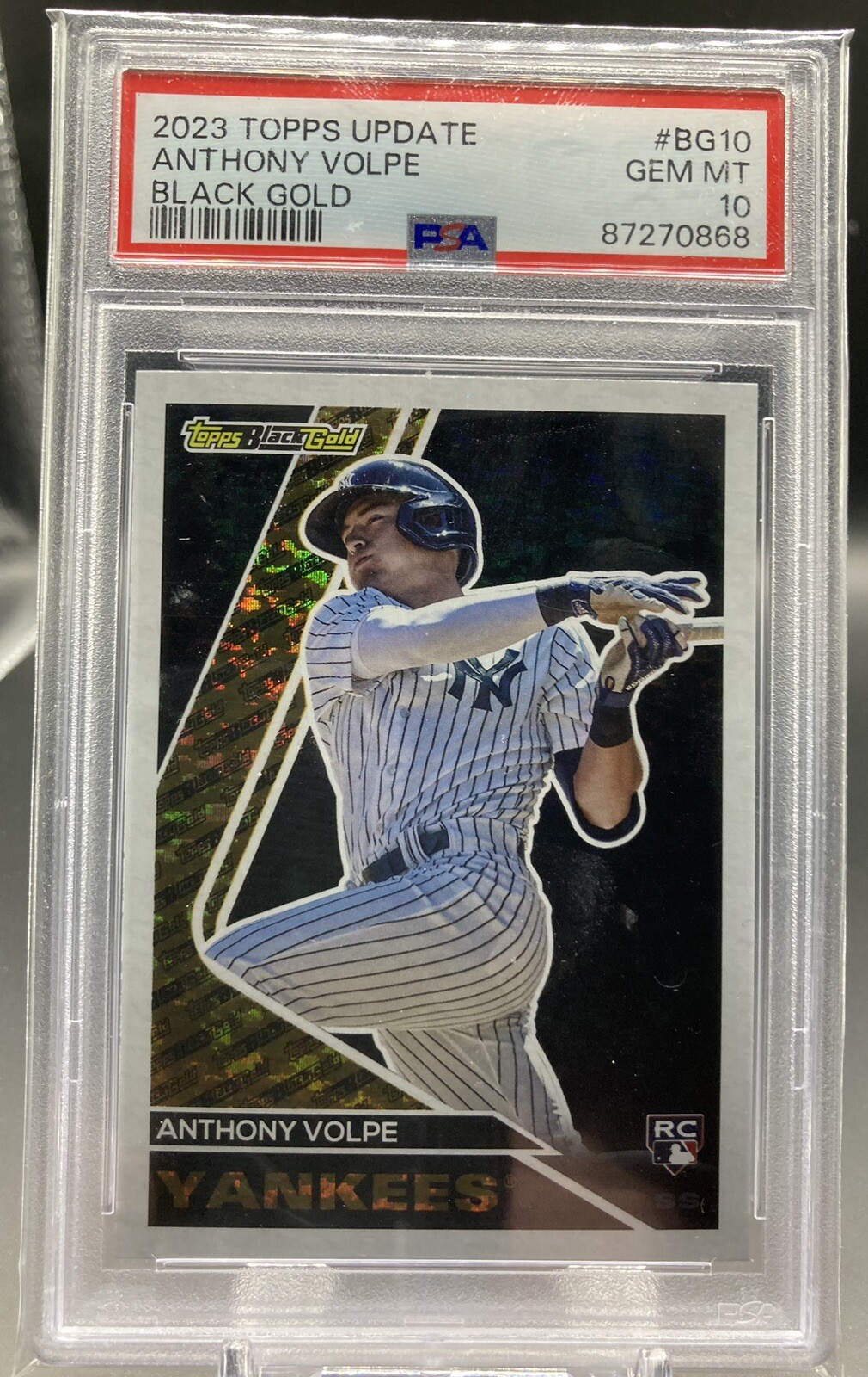 2023 TOPPS UPDATE Anthony Volpe BLACK GOLD #BG10 RC PSA 10 GEM MINT Yankees