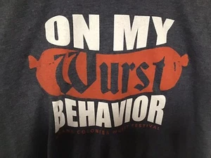 Bella Canvas Amana Colonies Iowa On My Wurst Behavior Mens Grey Shirt XL - Imagen 1 de 3