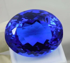 AAA+ 93.55 Ct. Large Blue Tanzanite Oval Cut Loose Gemstone Gift for Women/Her - Picture 1 of 7