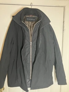 WEATHERPROOF WPL 11590 US Men’s LARGE L black Insulated Hooded Zip Jacket Parka - Picture 1 of 9