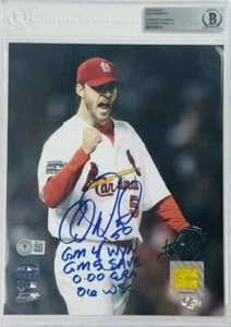 ADAM WAINWRIGHT SIGNED BAS SLABBED 8X10 PHOTO 5 ST LOUIS CARDINALS AUTO GRADE 10 - Picture 1 of 2