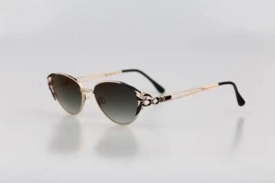 Diva 5067 2, Vintage 90s black & gold victorian cat eye sunglasses women, NOS - Image 1 of 4