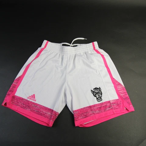 NC State Wolfpack adidas Practice Shorts Women's White/Hot Pink Used Cover