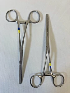 Paar V. Mueller CH-6183 Cooley Coarctation Clamp abgewinkelte Schäfte Herz-Kreislauf - Bild 1 von 6