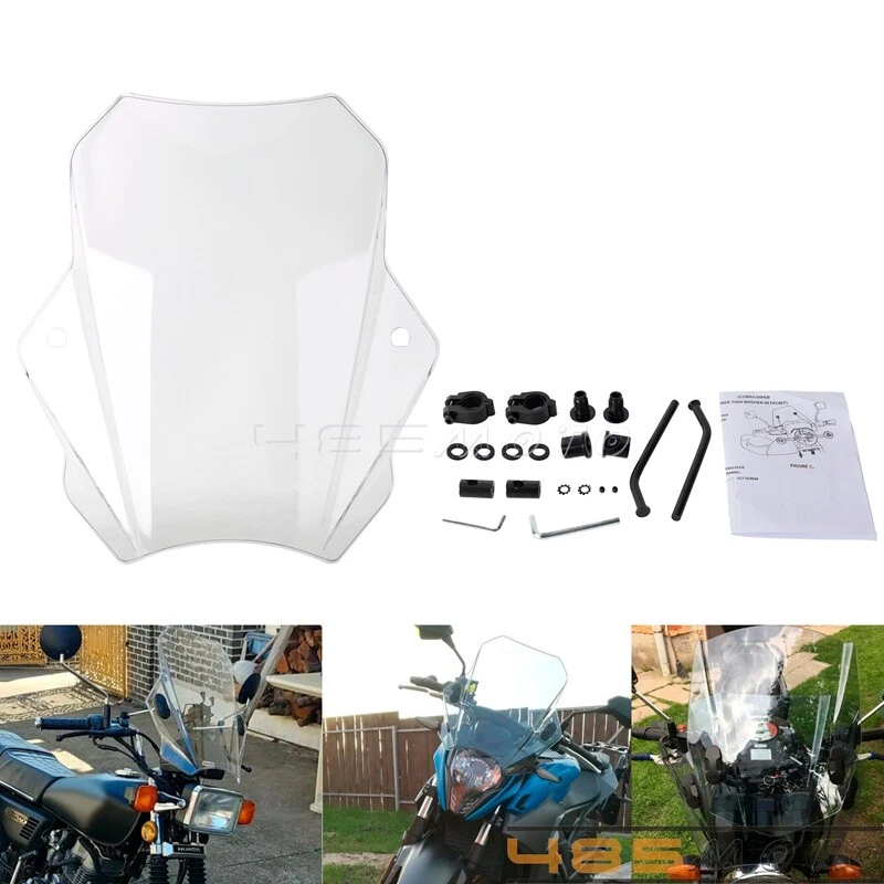 Parabrisas universal de 7/8"" 22 mm para motocicleta Harley Honda Yamaha Suzuki Foto 1 de 4