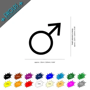 Adesivo Porta Toilette Uomo "Marte" | Misura 22cm | Disponibile in 16 Colori - Foto 1 di 17