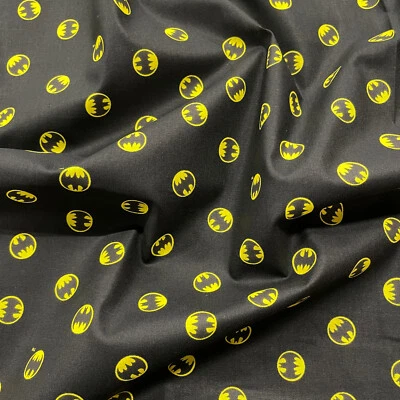 Small Batman Logo Cotton Fabric Black Print Quilt Craft Sewing Costume FS636_8