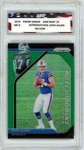 2018 Green Prizm Introduction #5 Josh Allen Rookie Card AGC 10 Gem Mint - Picture 1 of 2