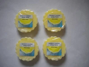 4 tartas de cera para el hogar de velas yanqui envueltas simplemente para derretir agua cítrica - Imagen 1 de 1