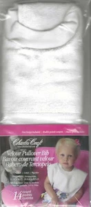 Velours Kleinkind Pullover Lätzchen 14 Stück 11,75" x 19,5" - weiß - Charles Craft Neu in Verpackung - Bild 1 von 2