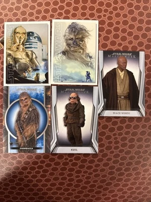 2024 Star Wars Masterwork 4 Base Card Lot 1 Blue. - Image 1 of 2