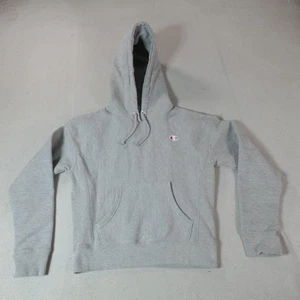 Sudadera con Capucha Vintage Champion Tejido Inverso Para Hombre Pequeña Recortada Gris Pullover Deportes - Imagen 1 de 15