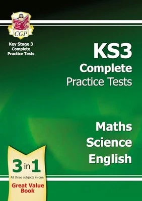 KS3 Complete Practice Tests - Maths, Science & English... by CGP Books Paperback - Image 1 of 2