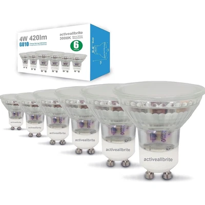 GU10 LED Bulbs Warm White 4W (50W) LED Non Dimmable Downlights Lamps Pack of 10 - Image 1 of 4