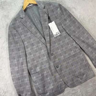 Blazer Abrigo Deportivo Bar III Para Hombre 42L Gris A Cuadros Calce Ajustado Elastizado Chaqueta Nuevo con Etiquetas Foto 1 de 4