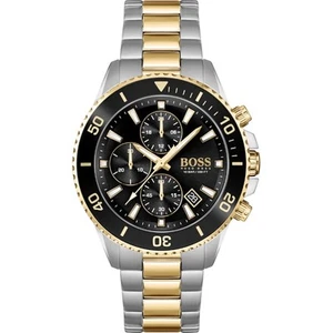 Hugo Boss 1513908 Admiral Black Dial Chronograph Men's Watch Two-Tone 10 Bar - Picture 1 of 1