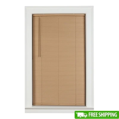 Cordless Vinyl Room Darkening Mini Blinds 1in Slat Child Safe Window Coverings - Image 1 of 4