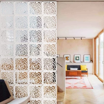 48 PIEZAS Divisor de Habitación Colgante Decorativo Paneles Gruesos Floral Talla Pared Pantalla... Foto 1 de 4