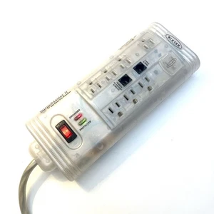Belkin Surgemaster II Clear Power Strip F5C595-TEL Phone Line Protection Y2K VTG - Picture 1 of 7