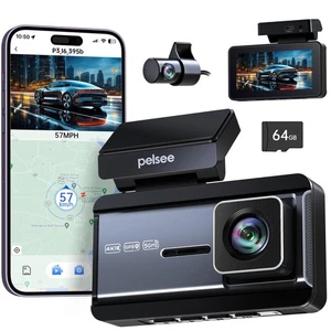 Cámara de tablero P3 4K delantera y trasera, tarjeta SD de 64 GB, 4K + 1080P cámara de tablero doble para aprox. - Imagen 1 de 8