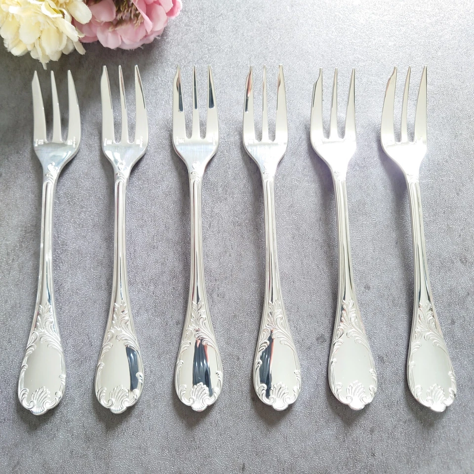 Tenedor para pasteles Christofle Marly 6 piezas cubiertos plateados excelente Foto 1 de 4